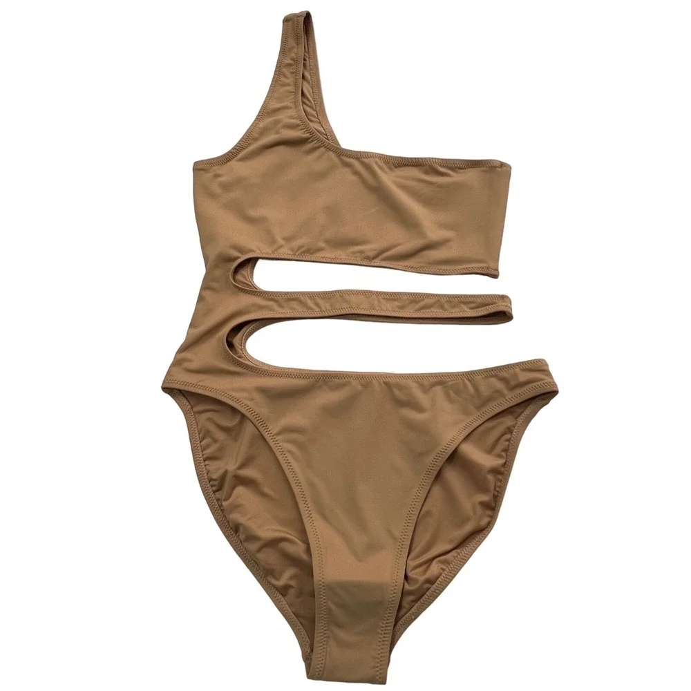 SKIMS Swim One Shoulder Monokini Ochre‎ Womens Small - Picture 2 of 14